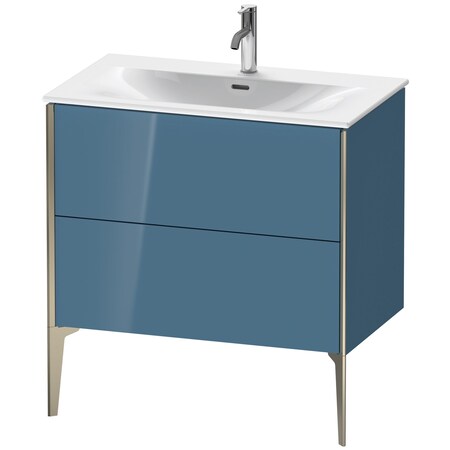 Xviu Floor Standing Vanity Unit Stone Blue High Gloss